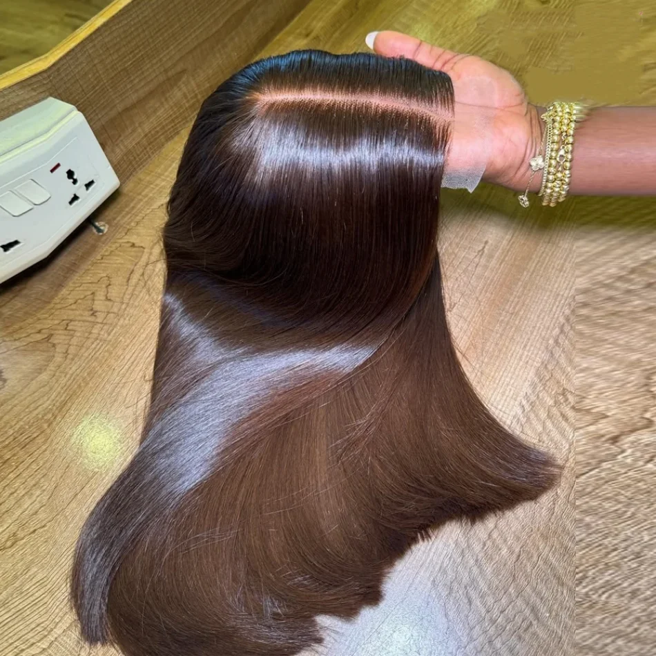 

Chocolate Brown Straight Human Hair Wigs 13x6 Hd Transparent Lace Frontal Wig Pre Plucked 36 Inch 13x4 Brazilian Wigs For Women
