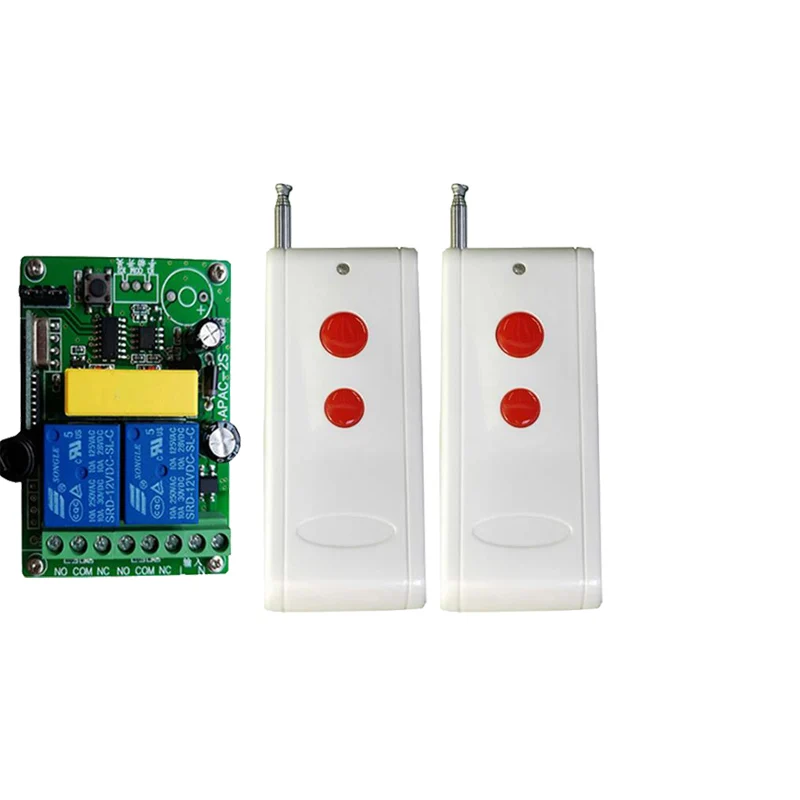 433Mhz Radio Frequency Remote Control Switch AC 220V 110V 10A Wireless Relay Receiver and Transmitter, 1000 Meters Long Distance