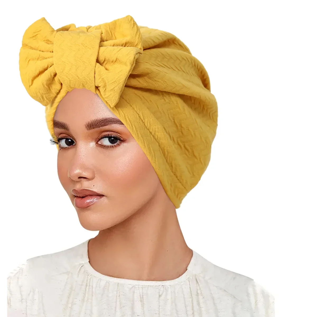 

2025 Bow Muslim Hijab Women Cancer Chemo Cap Beanie Bonnet Hair Loss Headscarf Detachable Headwear Solid Skullies Turbante Mujer