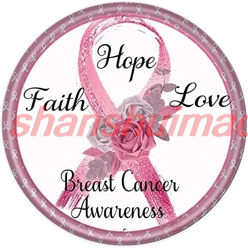 shan tal Tin Sign Rustic Wall Decor Wall Plaque Breast Cancer Awareness Sign Breast Cancer Sign Awareness Wreath Sign,Sui 1pc