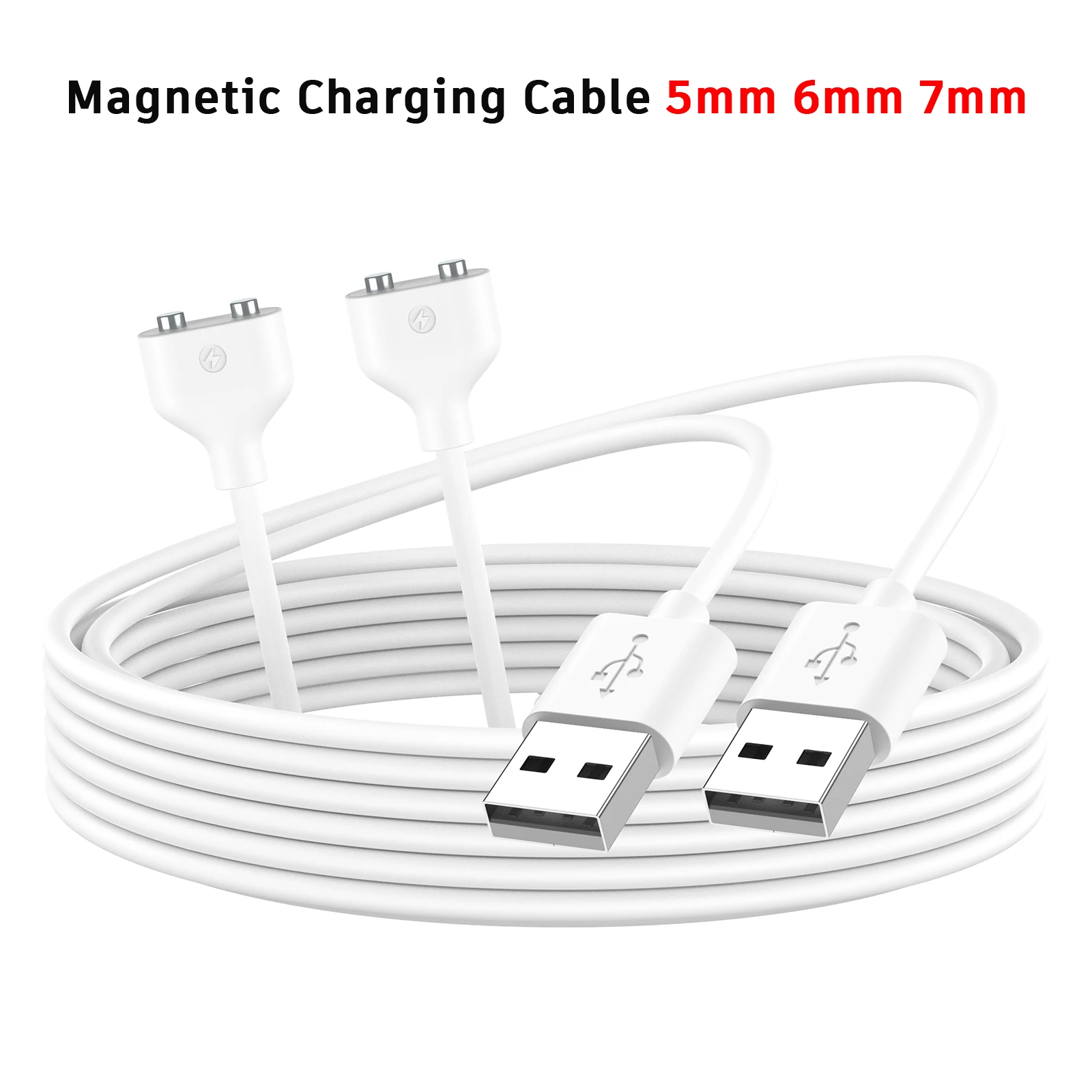 2-Pin-Magnetladekabel mit 5mm, 6mm, 7mm Abstand zwischen den Pins, USB-Ladegerät mit Magnetanschluss für Schönheitsgeräte und Zahnbürsten – Detail 1