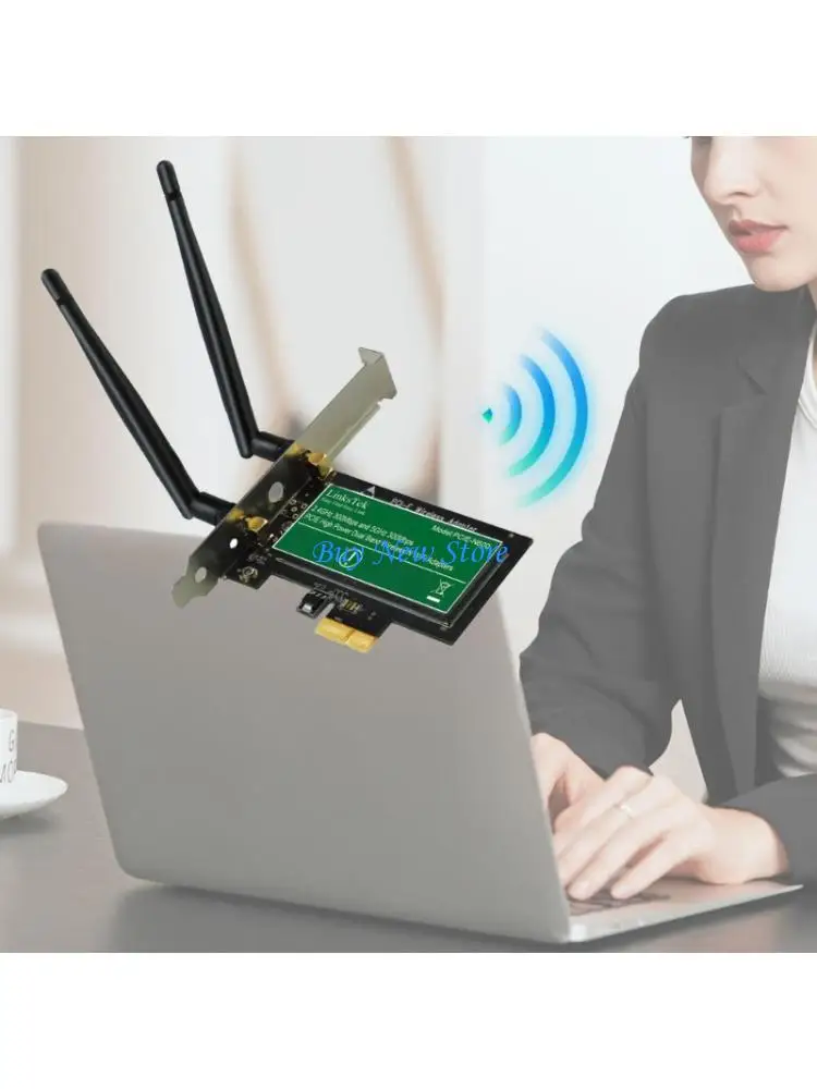 Placa WIFI 20CE Placa sem fio PCIE 2.4G + 5Ghz 300Mbps para melhor conectividade desktop