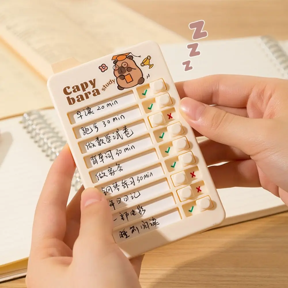 Capybara Good Habit Punch Card Panda Detachable Daily Task Planning Board Efficient Schedule Memo Self-discipline Punch Card