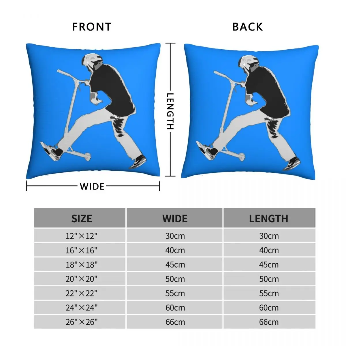 Stunt Scooter Champ Square Pillowcase Polyester Linen Velvet Printed Zip Decor Home Cushion Case