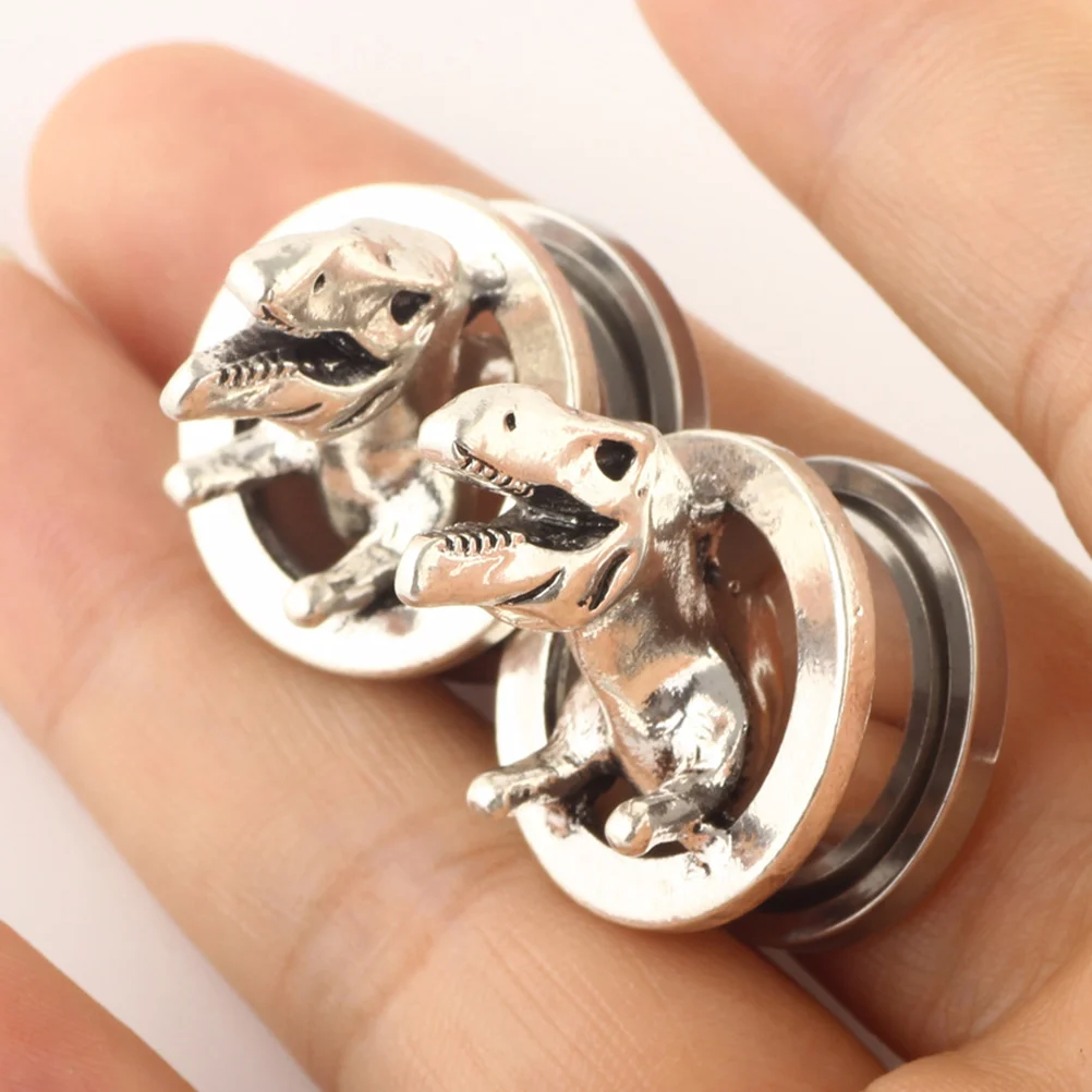 

2 PCS Animal Dinosaur Jewelry Auricle Trendy Earrings Stainless Steel Fashion Jewelries
