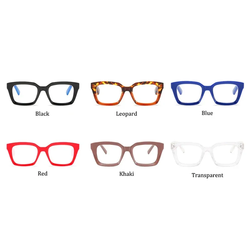 نظارات قراءة مربعة شفافة للجنسين للنساء، إطارات نظارات شمسية كبيرة الحجم مضادة للضوء الأزرق للرجال