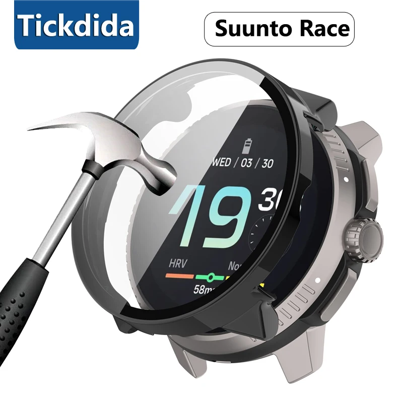 Für suunto Race Case gehärtetes Glas All-Inclusive-Displays chutz folie Stoßstangen schale für Suunto Race Zubehör