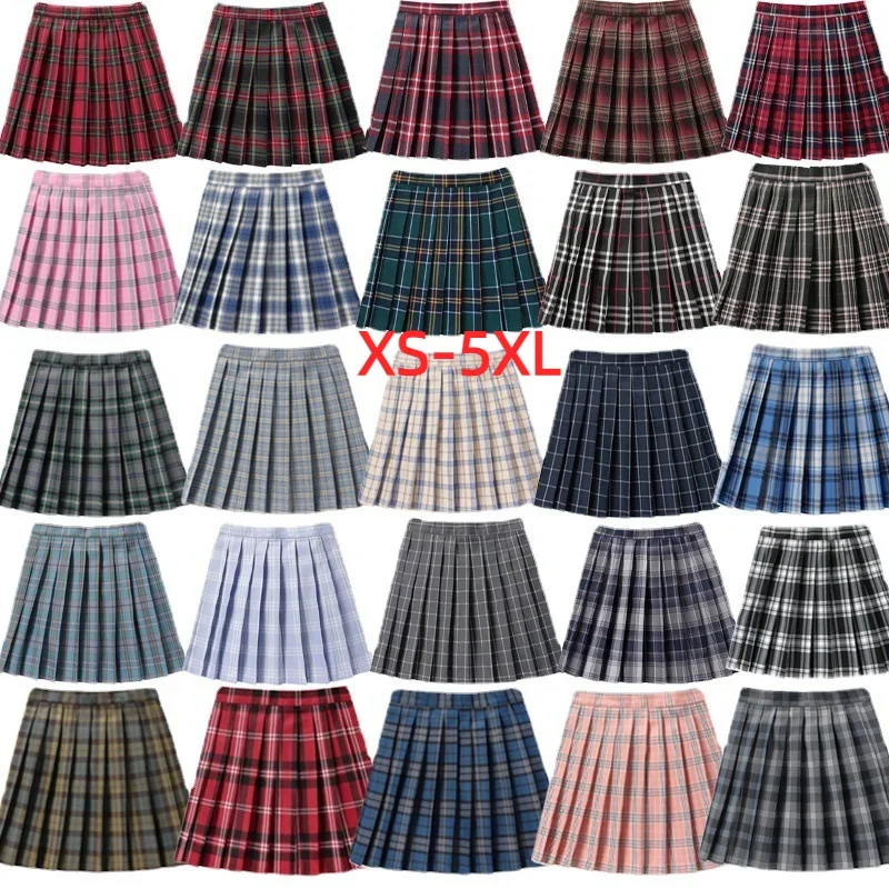 

Summer Women High Waist Pleated Plaid Skirts Mini Tennis Skirt Harajuku Japanese School Uniform Short A-Line Mini Skirt Girl