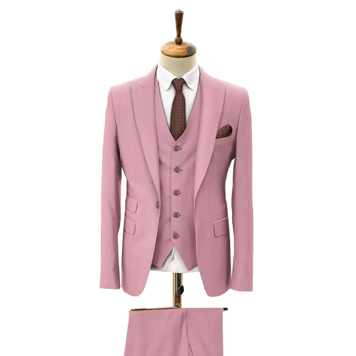 Pink New Arrival Men Suit Tailor-Made 3 Pieces One Button Blazer Vest Pants Business Work Wear Formal Causal Daily Tailored