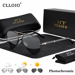 CLLOIO 2023 New Pilot Photochromic Sunglasses Men Women Classic Polarized Sun Glasses Chameleon Anti-glare Driving Oculos de sol