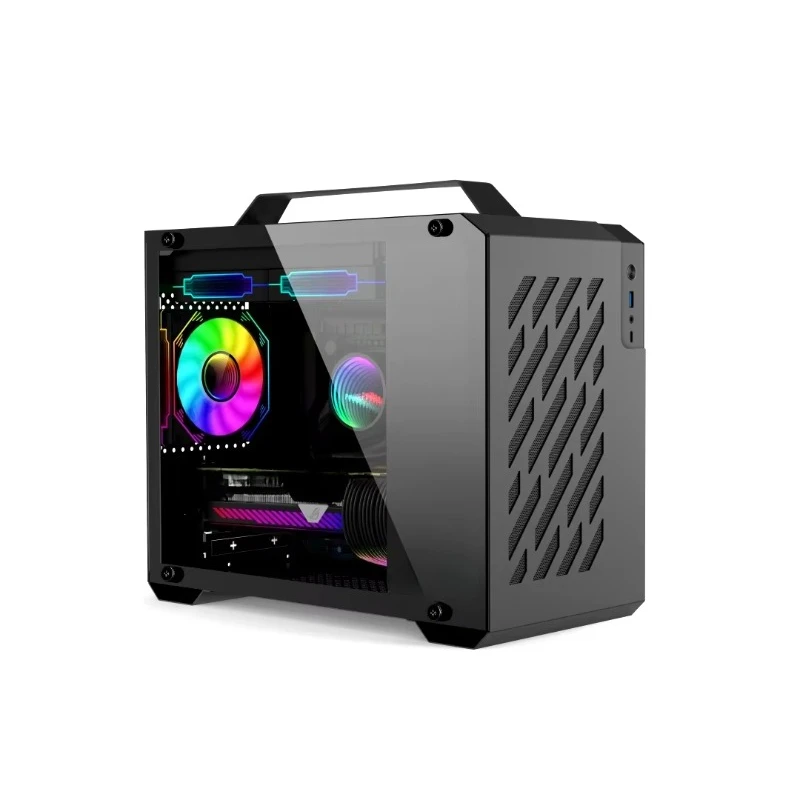 

Portable desktop computer, glass side panel transparent 240 water-cooled ITX aluminum alloy full tower TYPE-C chassis
