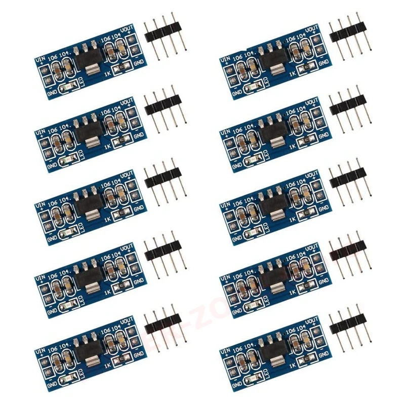 10pcs AMS1117-3.3 DC Buck Converter Voltage Regulator 4.75V-12V to 3.3V 800mA 4Pin LDO Step-Down Power Supply Module