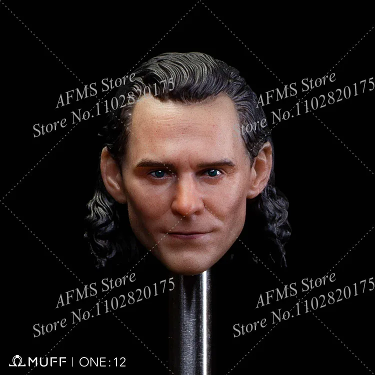 MUFF 1/12 Men Soldier Tom Hiddleston Sculpt Head The God Of Time Management Head Model For 6" Action Figure Body