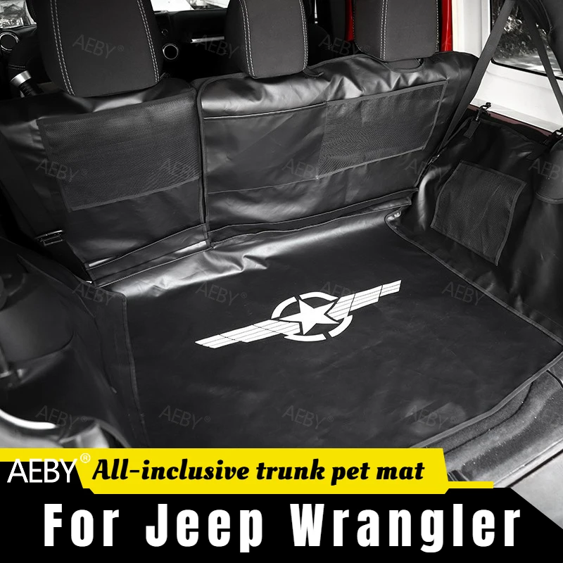For Jeep Wrangler 2007-2023 Waterproof SUV Cargo Liner,Anti-slip all-inclusive cargo lining, trunk pet mat,Car accessories