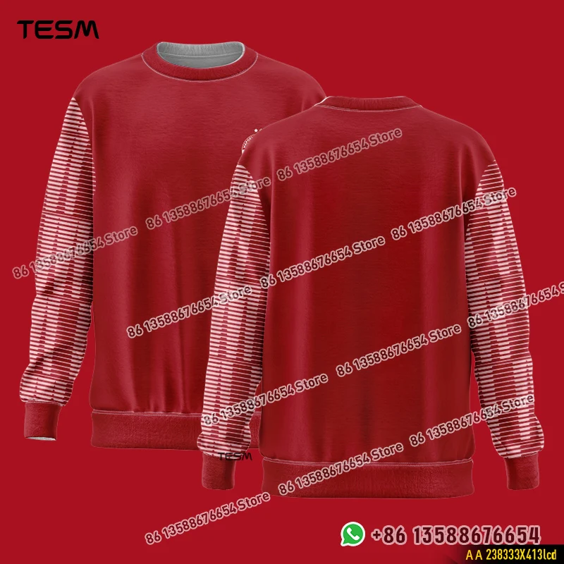 

TESM 25-26 Осенняя новая толстовка с круглым вырезом, мужская рубашка с длинными рукавами, модный топ с принтом, спортивная одежда для бега