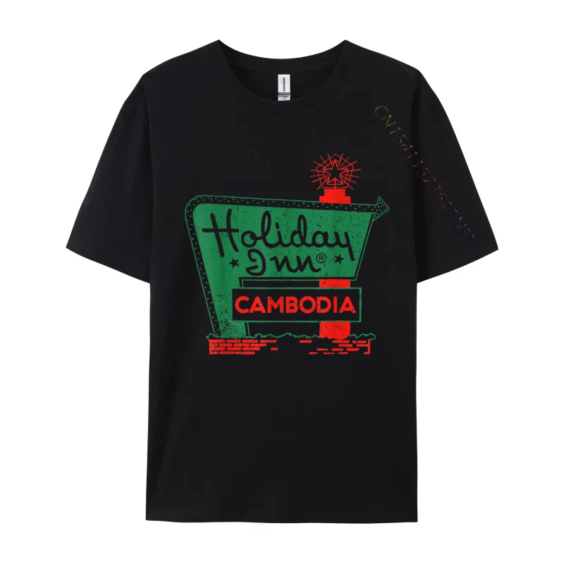 Vintage Holiday In Cambodia Design Top T-Shirts Leisure 2024 New Camisa Premium Cotton Tops & Tees Crazy T Shirt