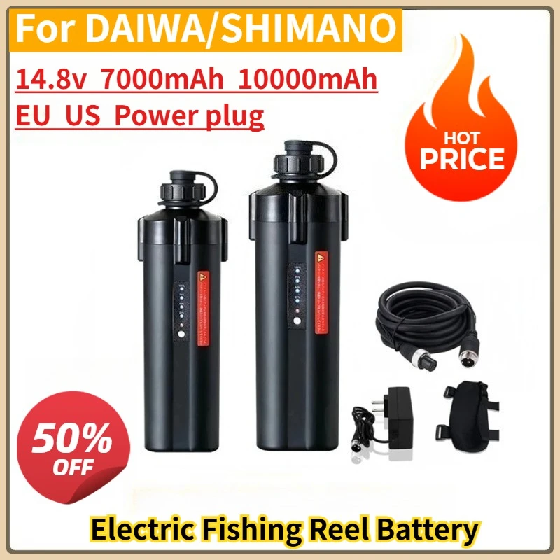 

7000mAh 10000mAh New Replacement Electric Fishing Reel Battery Power Display 14.8V for DAIWA/SHIMANO Droplet Whee