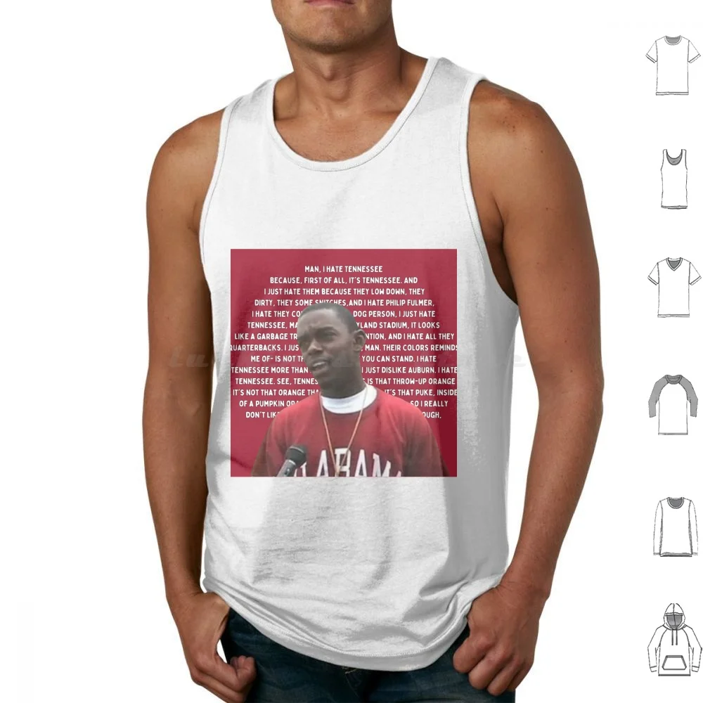 Man I Hate Tennessee Tank Tops Print Cotton Bama Roll Tide South Ua Nick Saban Football Florida Georgia Sweet Home Pink