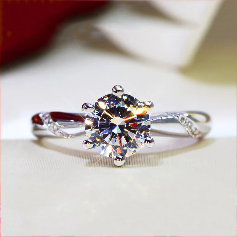 S925 sterling silver ring plated with pt950 platinum mozzarella diamonds classic micro-inlaid eight hearts and eight arrows