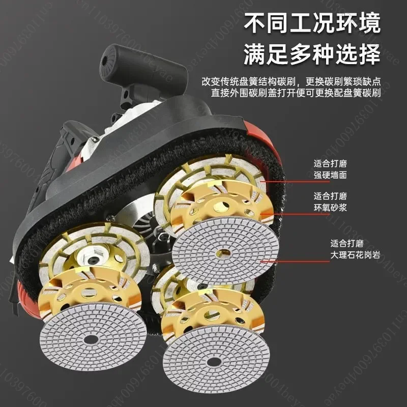 Three-head grinder marble granite terrazzo refurbished grinder three-head roughing machine
