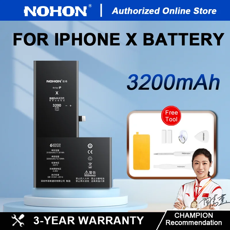 NOHON NEW Battery for Apple iPhone X Series High Capacity Battery For iPhone X XR XS XS MAX Battery Replacement with Free Tools