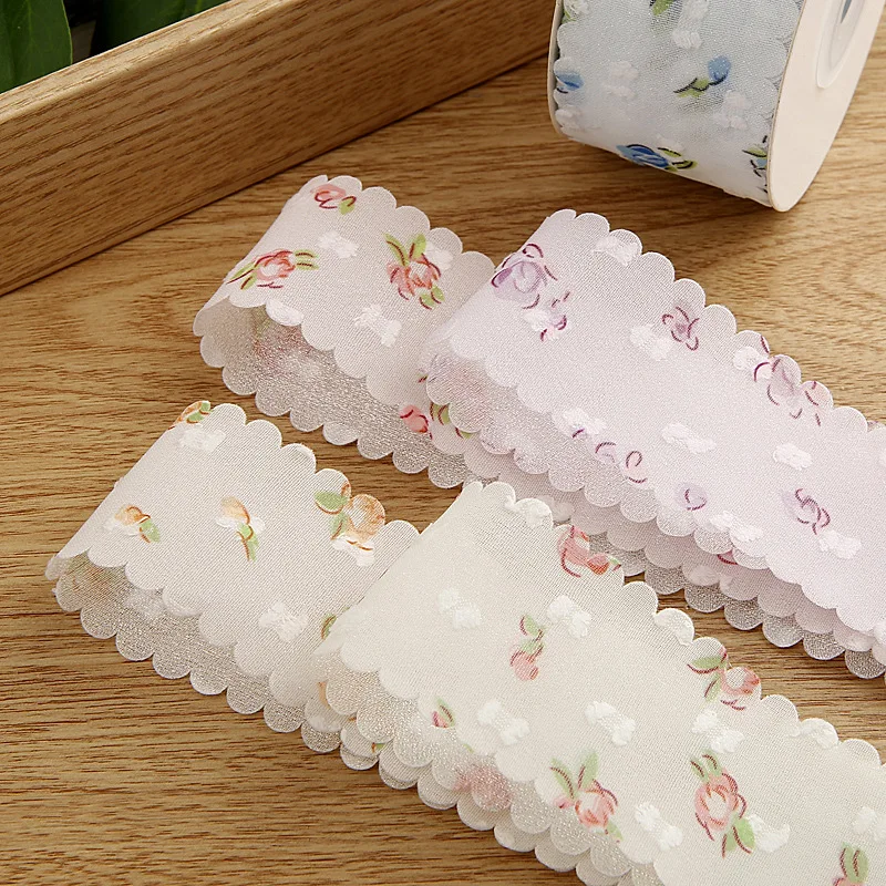 1 Meter Lace Trim Double Velvet Dot Chiffon Tape Diy Flower Decoration Bow Hair Sewing Accessories Material Webbing Fabric