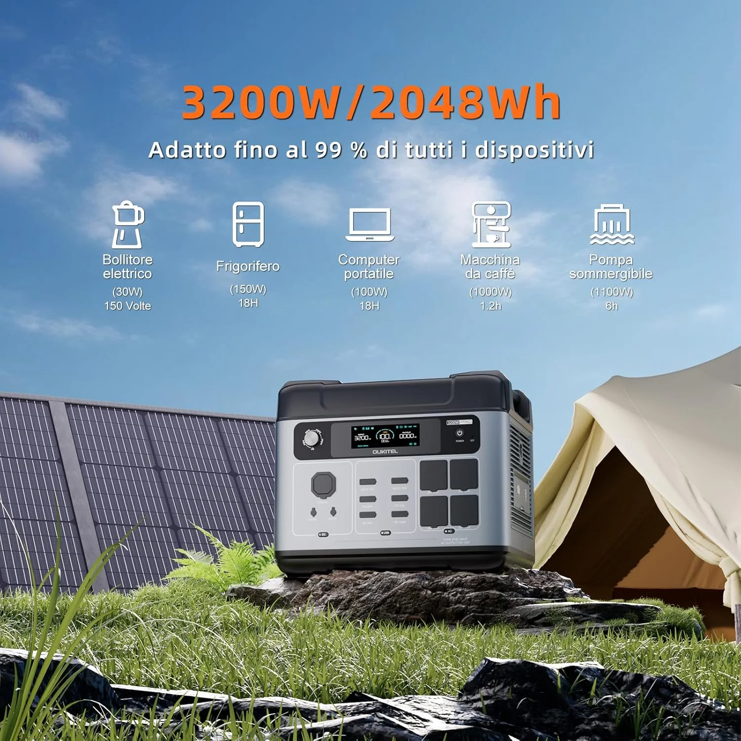 3200W 3000W Lifepo4 Battery Generador Solar Portatil Powerstation Fast Charge Solar Generator 2400W 2500W Portable Power Station