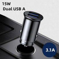 15W Dual USB A Car Charger Fast Charging QC USB A Car Phone Charger Type C Adapter In Car For Smart Phone