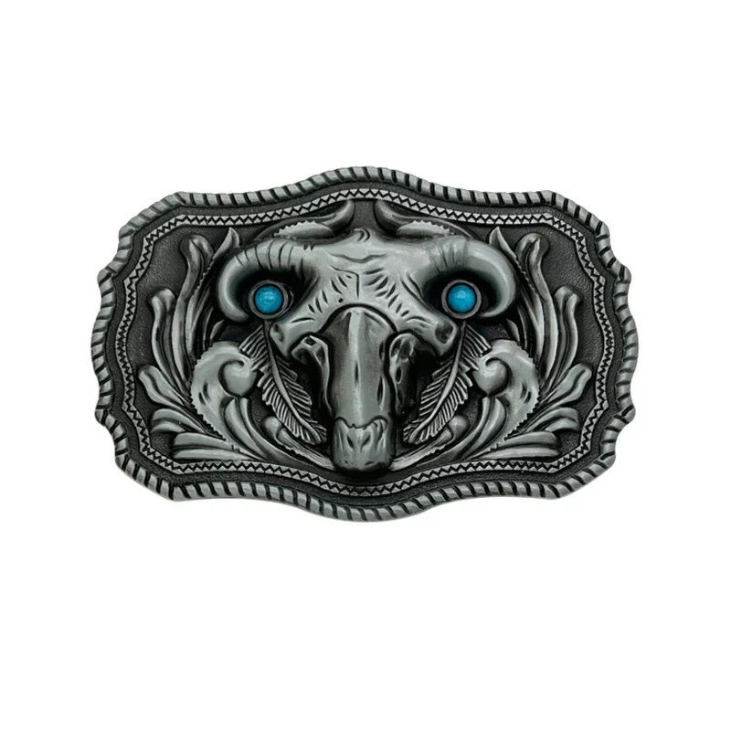

Zinc alloy bone pattern sheep skull belt buckle, cow skull western style