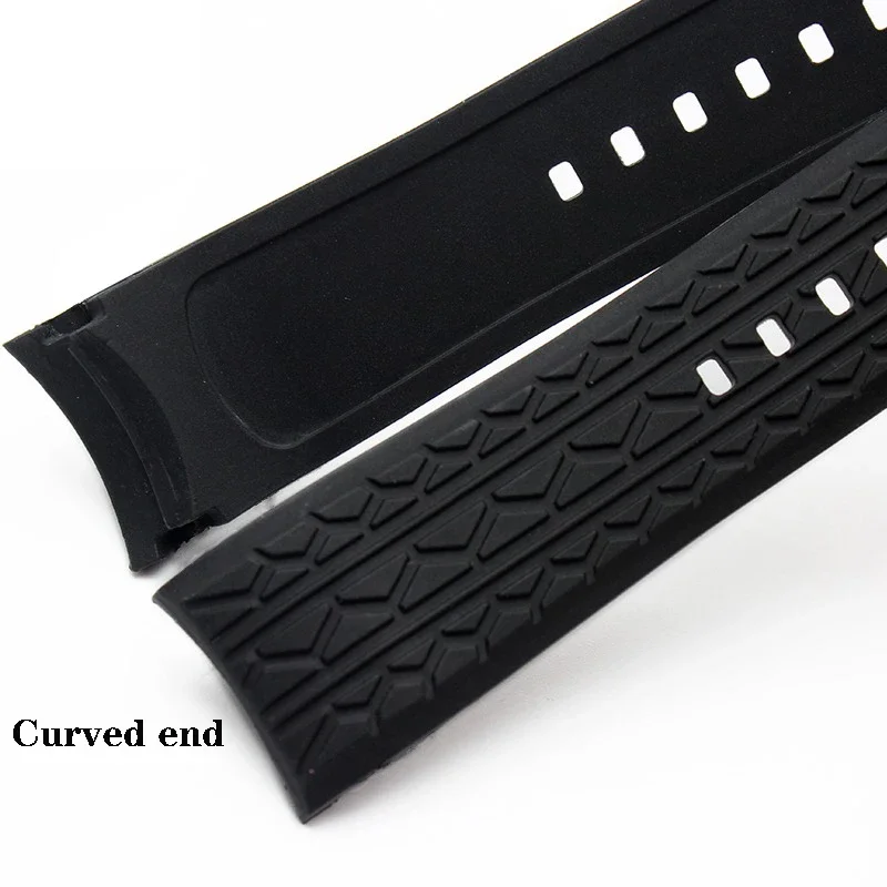 High quality 24mm black silicone straps for Porsche design p6612 watch strap watchband belt Wristband Replacement Watch Bracelet