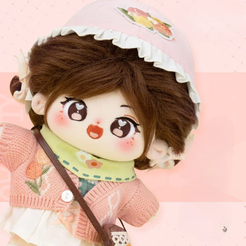 Cotton Doll 20cm Non Attribute Baby Clothes Doll with Fried Hair Naked Baby Girl in Stock