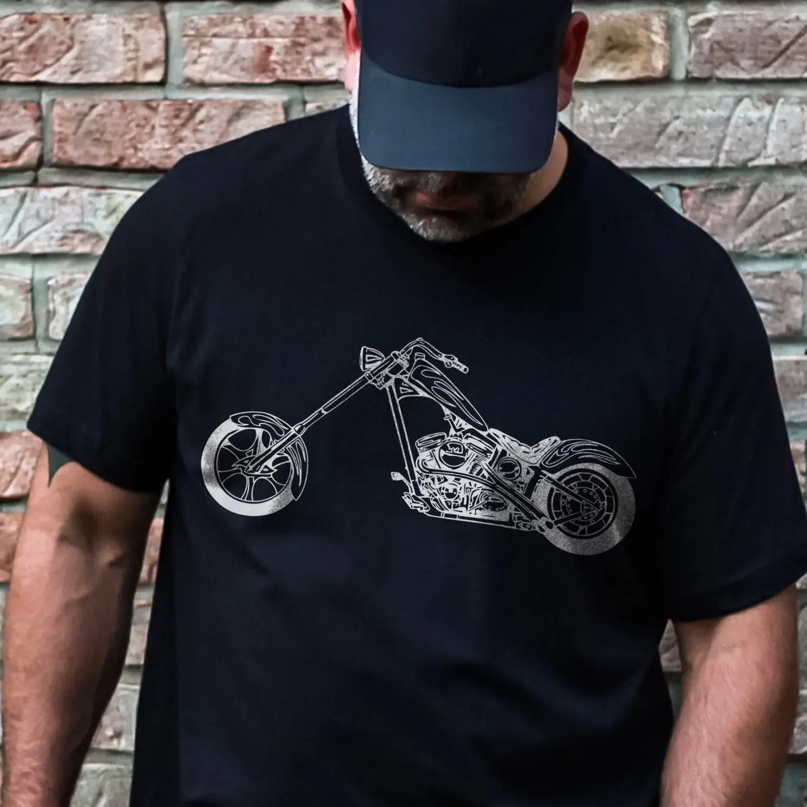 Vintage Chopper Motorcycle T Shirt Casual Cruiser Bobber Sportster Custom Biker vintage Washed Breathable designer clothes