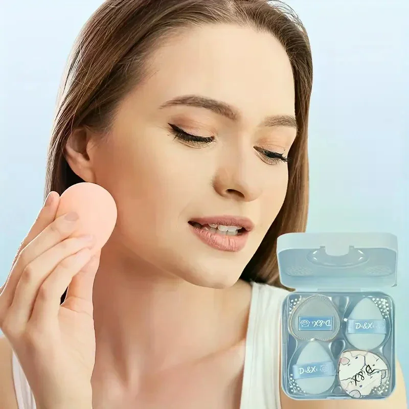 5 قطع لطيف خروف مسحوق نفخة مجموعة لينة يتدفقون الرطب والجاف الاستخدام المزدوج الإسفنج البسيطة إصبع تلميح نفث للماكياج