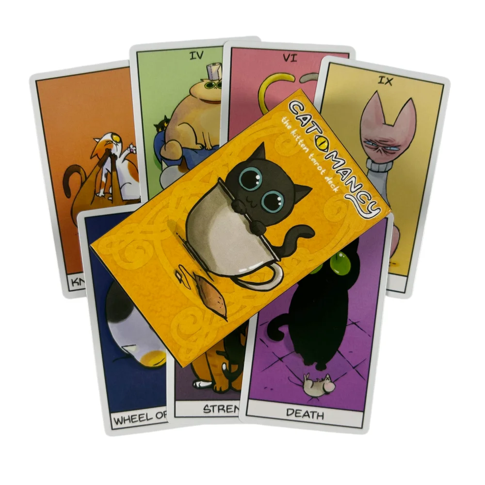 Cat Mancy Kitten Tarot Deck Sunny Cat Rule The Earth Kitten Tarot Cards for Cat Lovers (10.3*6cm)