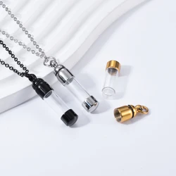 Glass Vial Pendant Openable Tube Urn Stainless Steel Necklace ​Ashes Memorial Tiny Bottle Keepsake Jewelry