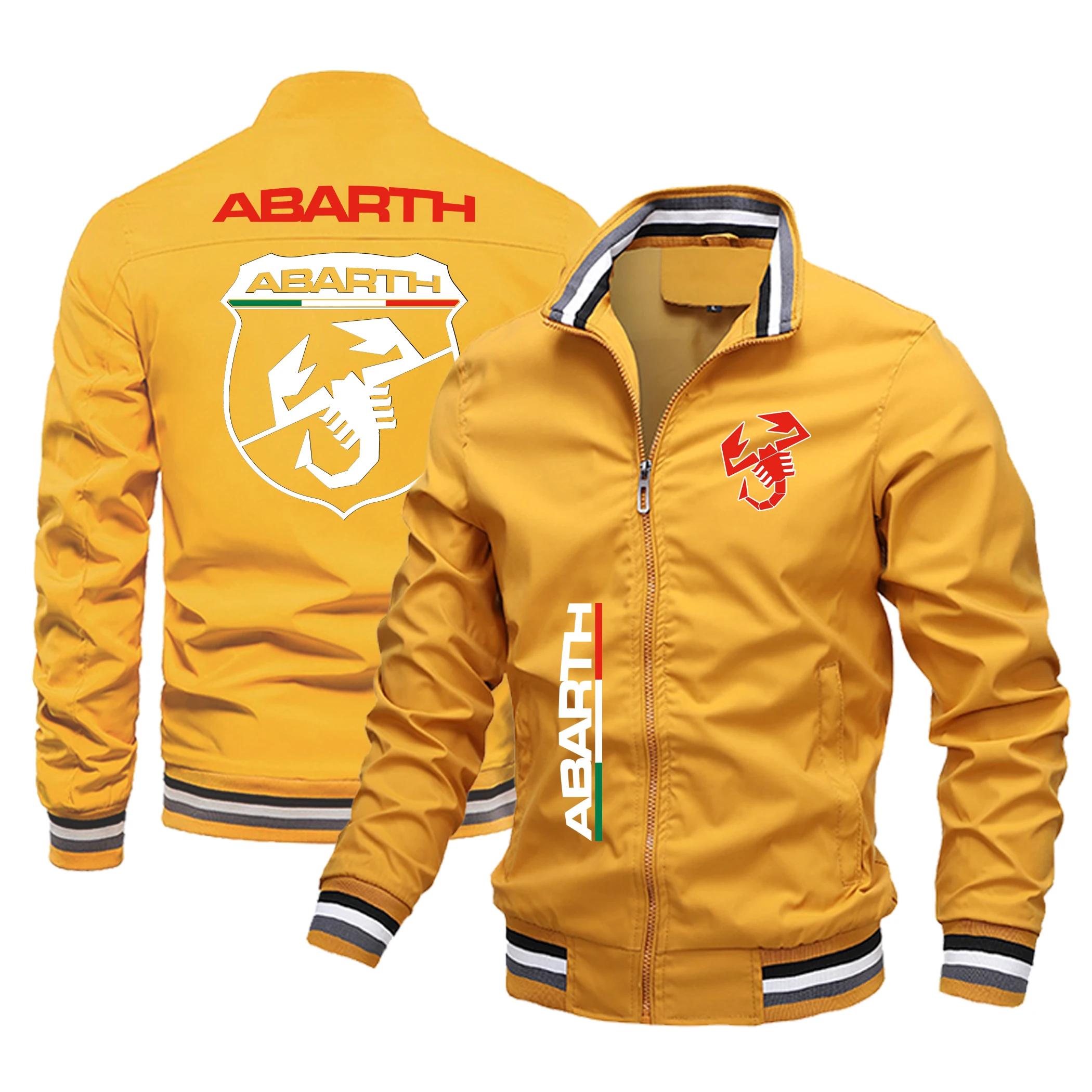 Nouvelle Mode Baseball Abarth Car Print Motorcycle Jacket Men Lomatéritive Jacket Ladies Oversize Bomber Pilot Jacket Thin S-4XL