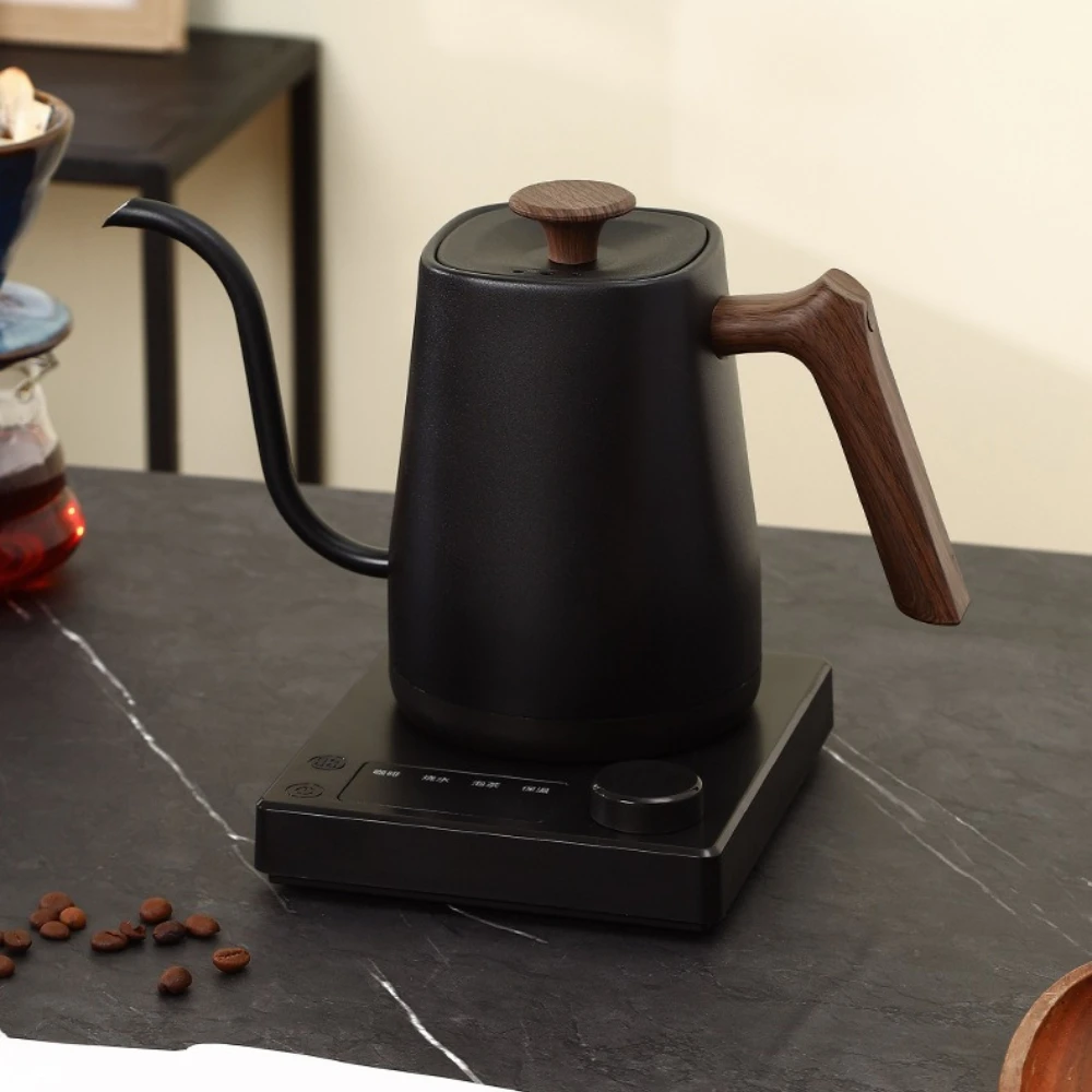 Gooseneck Electric Kettle ±1°C Temp Control NTC Sensor LED Timer 304 Stainless Steel for Pour Over Coffee Tea Brewing 드립포트