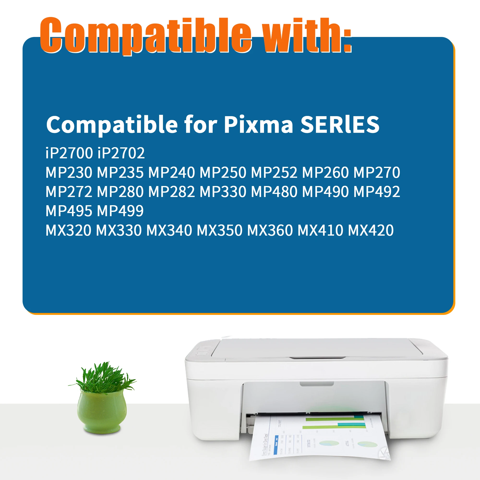 Jhaan 510 511 Druckerpatronen Multipack Kompatibel mit Canon Pixma MP230 MP280 MP495 MP270 MX360 MX420 IP2700 MP250 – Detail 2