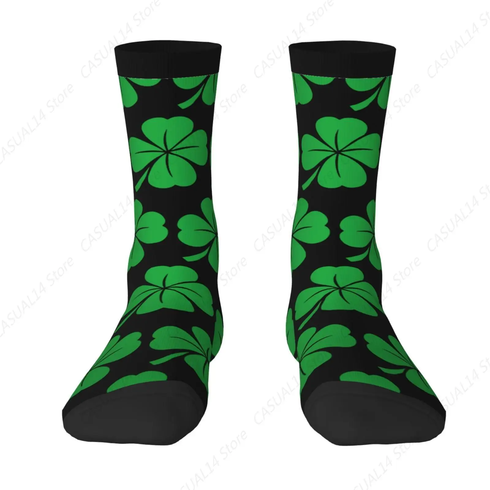 Shamrock Clovers Socks Wedding High Socks For Men Women Crew Socks