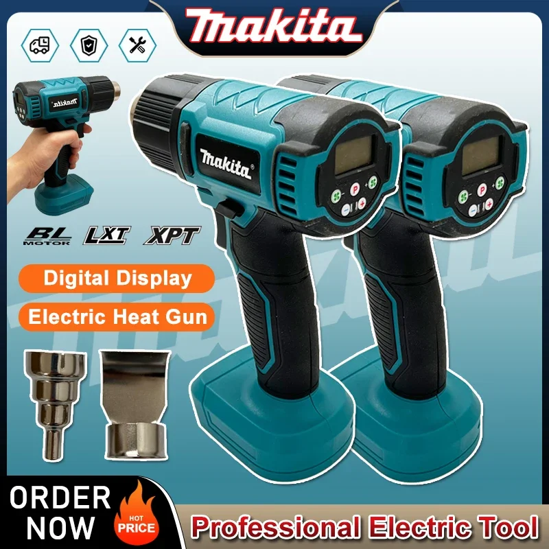 makita-digital-display-electric-air-guns-cordless-heat-gun-2-nozzles-industrial-shrink-wrapping-hot-air-gun-for-18v-battery