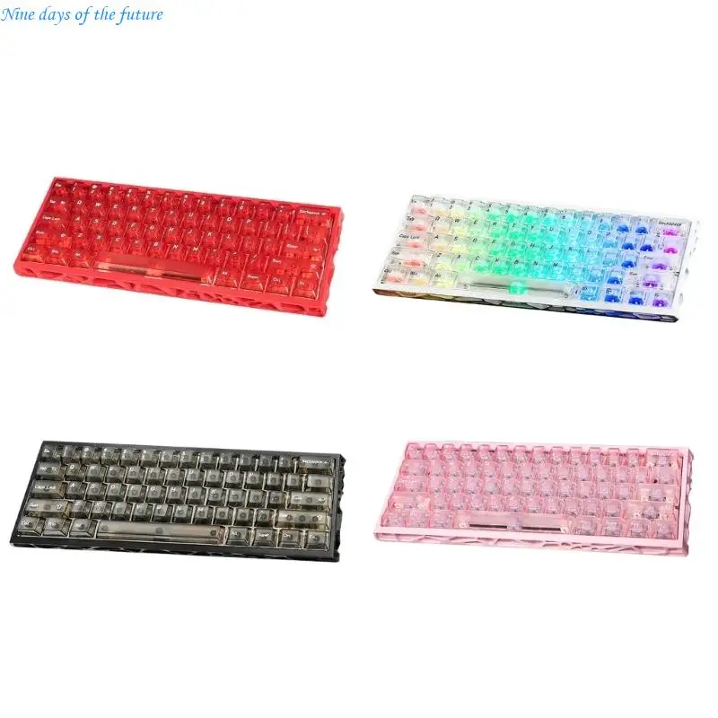 Corded Mechanical Keyboard Aluminum Hollow Frame Switches Customizable Color Lighting High Responsiveness Gaming E65A