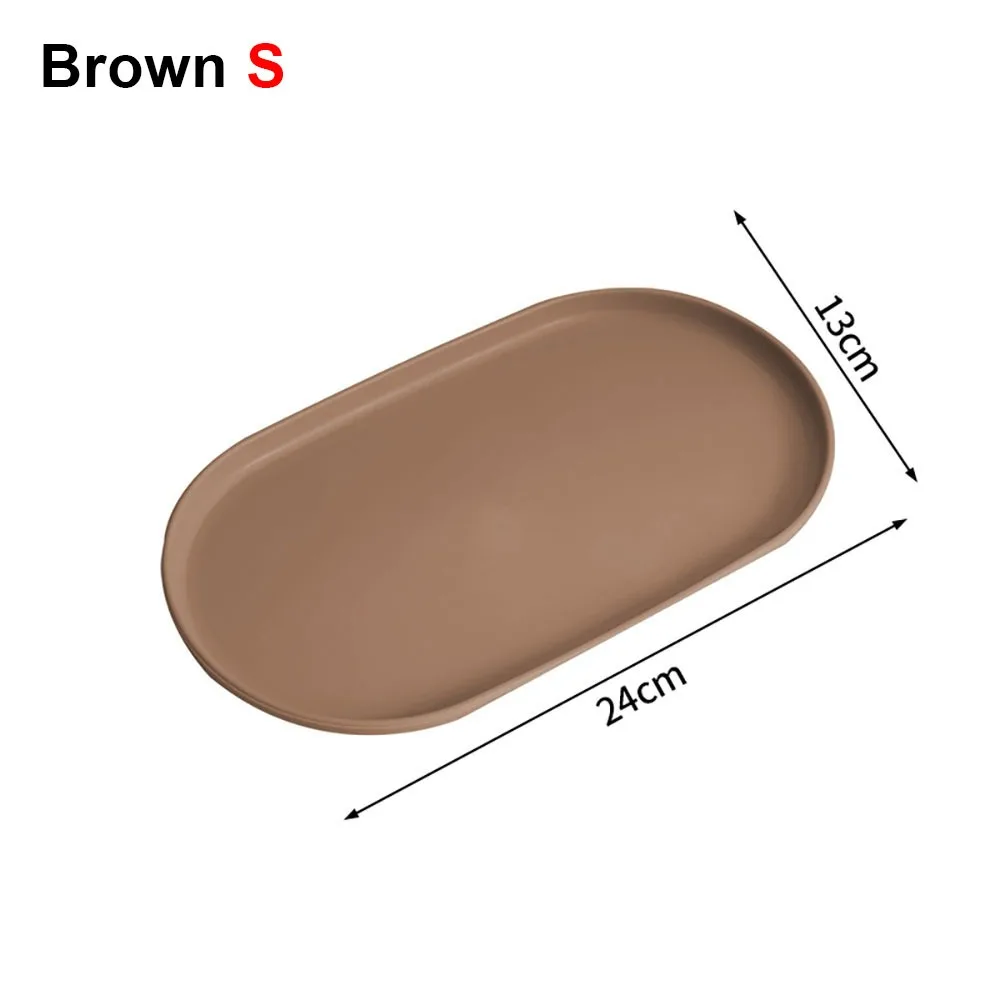 

1Pcs Durable Stackable Fruit Plate Oval Shaped Reusable Dessert Tray Smooth Edge Plastic Food Serving Tray for Home Kitchen
