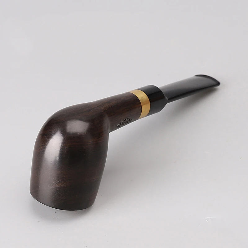 Ebony Wooden Smoking Pipe with Activated Carbon Filter, Cigar Pipe Accessories, Free 10 Pipe Cleaning Tools  9mm, RU-Hot Sale