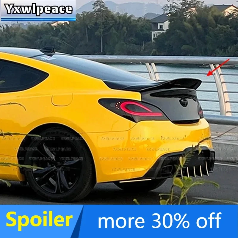 R Style Real Carbon Fiber/FRP Black Rear Trunk Lip Spoiler Body Kit Accessories For Hyundai Genesis Coupe 2009-2015