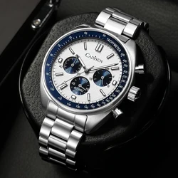 CADISEN 2024 New Sport Chronograph Men's Watches Top Luxury Quartz Watch For Men Sapphire glass stainless steel Wrist watch Men