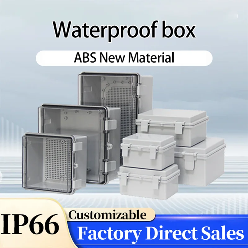 IP66 Electrical Plastic Enclosure  ABS Power Junction Box Outdoor Waterproof Distribution Box for Electric Instrument Project