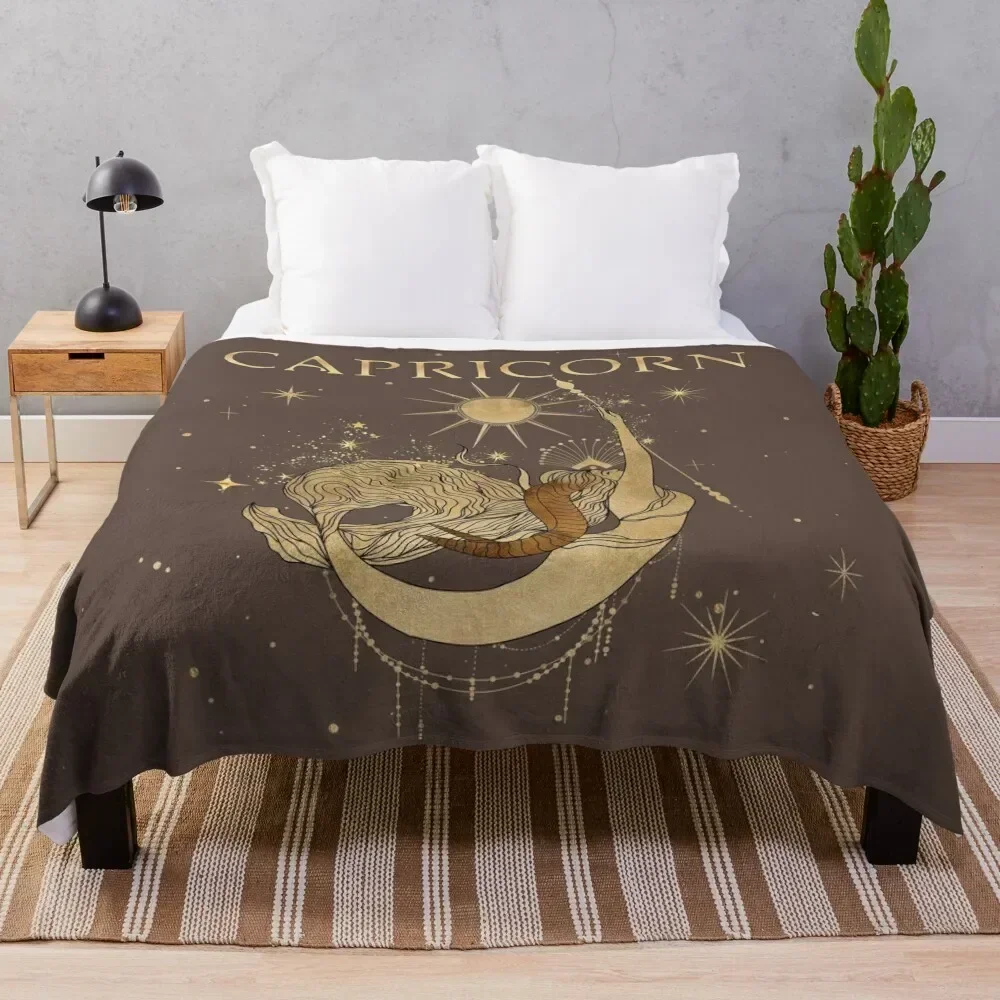 Capricorn zodiac woman Throw Blanket Soft Plush Blanket as Housewarming Gift