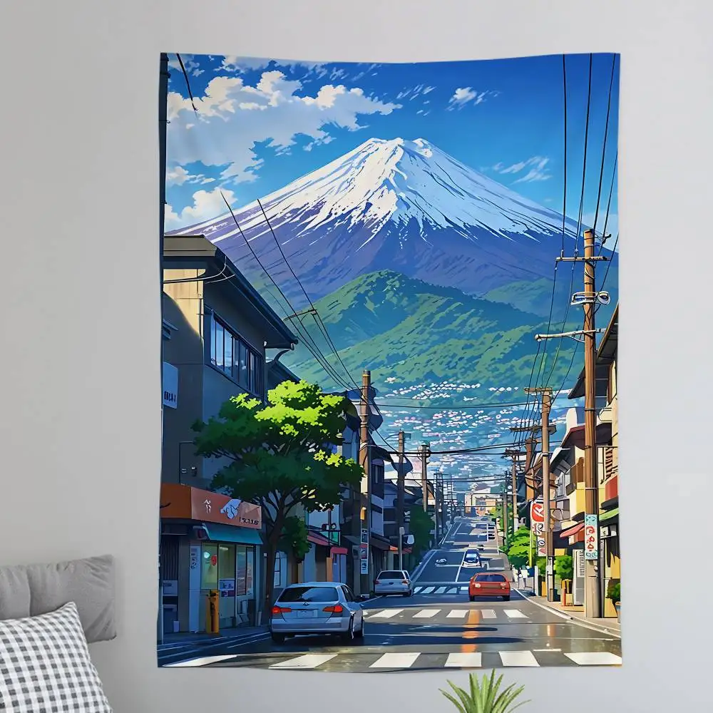 Anime Cartoon Japanese Street Scene Cartoon Tapestry Wall Hanging Decoration Household Home Decor
