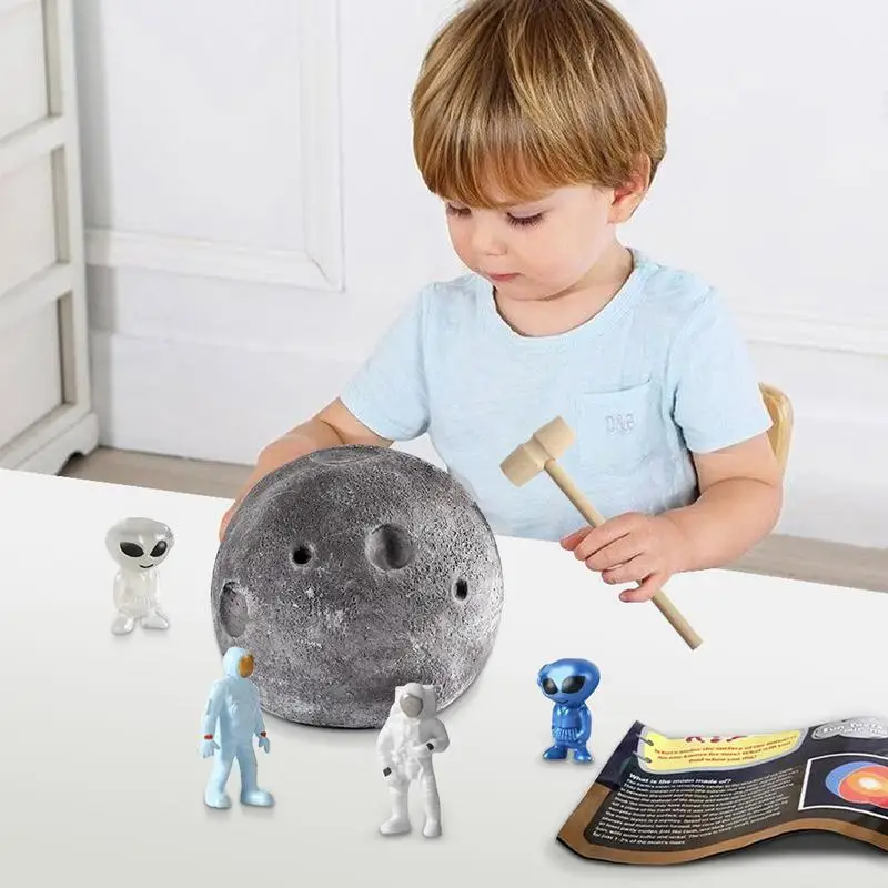 Kit di scavo scientifico per bambini giocattolo di scavo archeologico alieno Montessori Moon Ball Space Astronaut Dig Kit giocattoli educativi per bambini