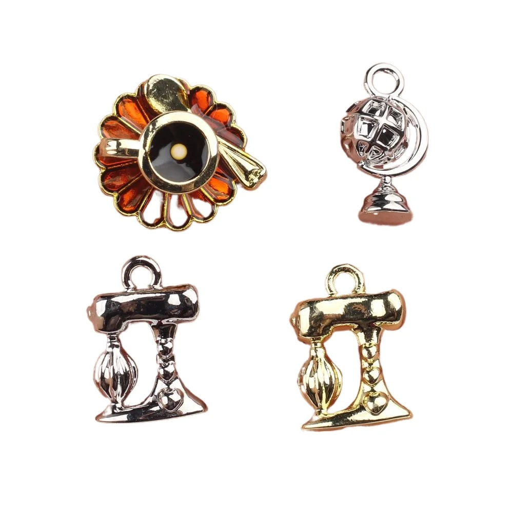 6pcs/lot Zinc Alloy Enamel Coffee Machine Tea Cup Globe Pendant Charms DIY Necklace Bracelet Earrings Accessorie